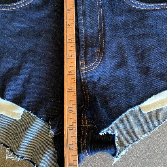 Hi-Rise Cheeky Denim Shorts - Picture 8 of 8